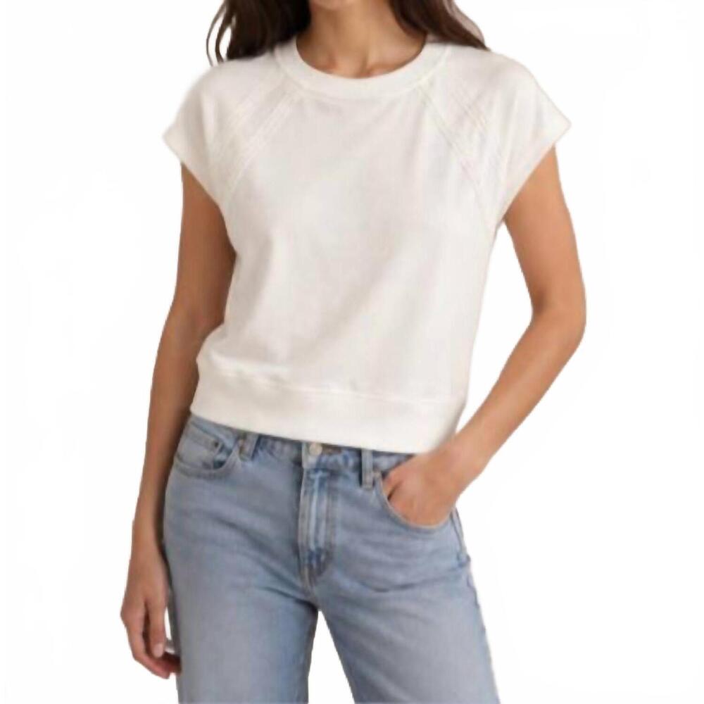 NEW SUNDAYS aubrey short sleeve pullover in coconut milk